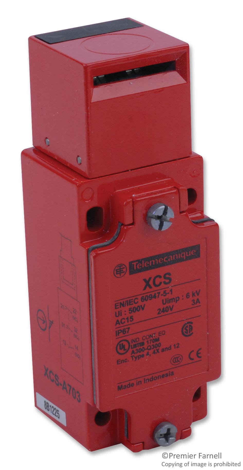 XCSA703 Telemecanique Sensors Safety Interlock Switch SPST NO DPST NC