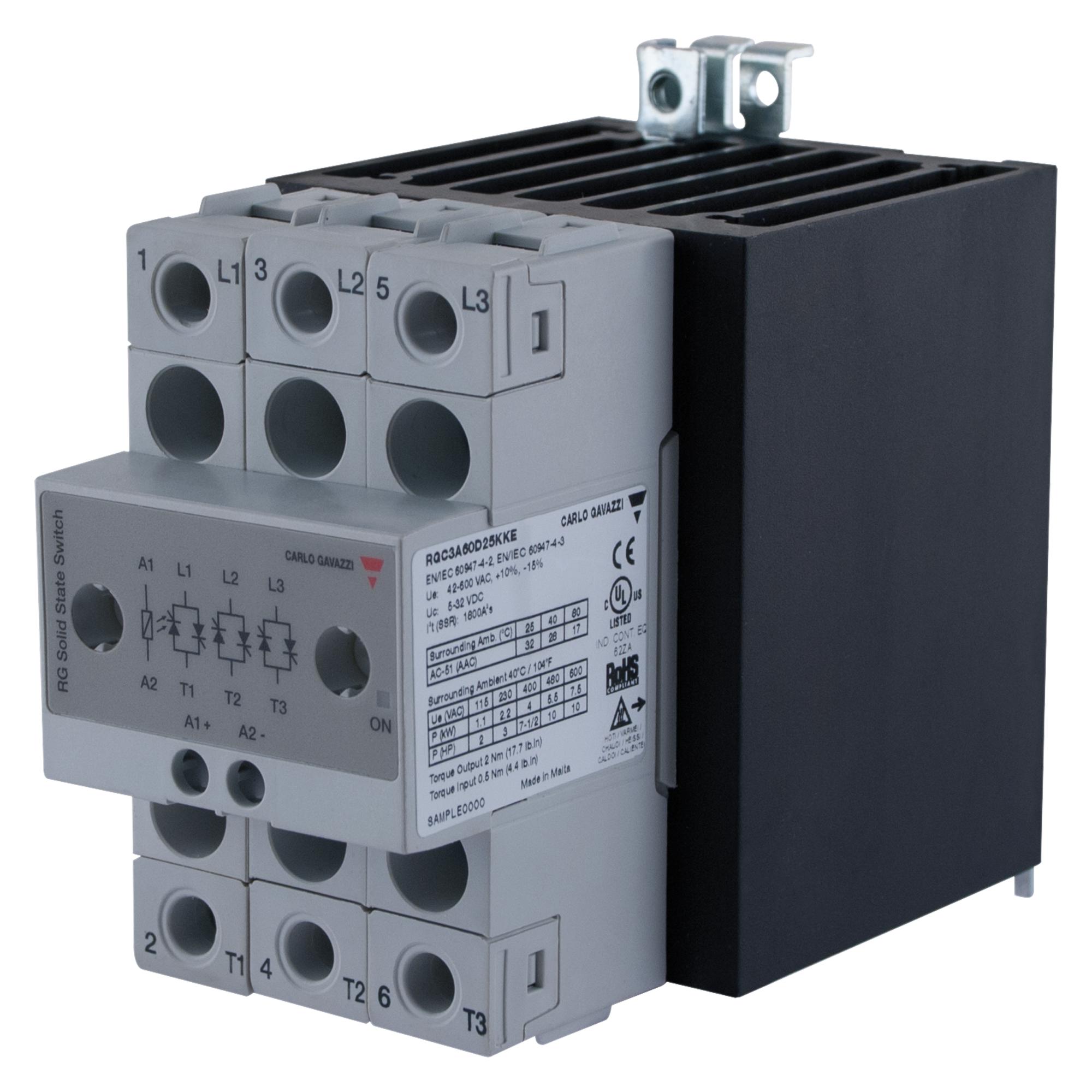 RGC3A60A25KKE - Carlo Gavazzi - Solid State Contactor, 25 A, 660 VAC