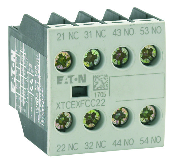 EATON CUTLER HAMMER XTCEXFBG31 Auxiliary Contact, Eaton XTRE Series Control  Relays, 3NO-1NC, Top Mount, Screw, XT Series