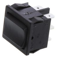 Rocker Switch, On-Off-On, DPDT, Non Illuminated, Panel Mount, Black, 1800  Series